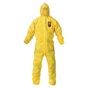 A70 Chemical Spray Protection Coveralls, Elastic Wrists, Ankles, Hood, 2X-Large, Yellow, 12/Carton