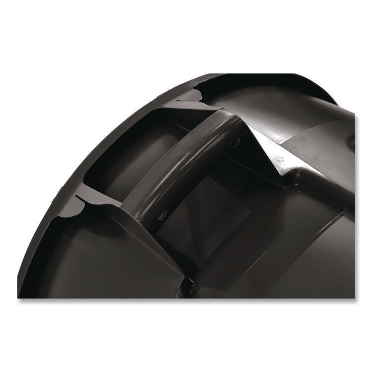 Vented Round Brute Container, 44 gal, Plastic, Black
