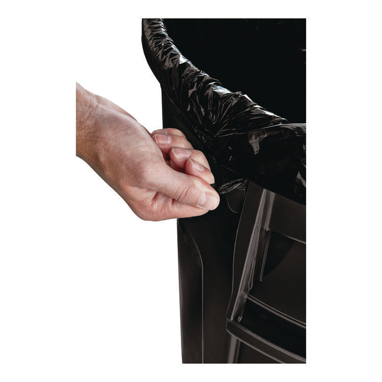 Brute Container, 55 gal, Resin, Black, 3/Carton