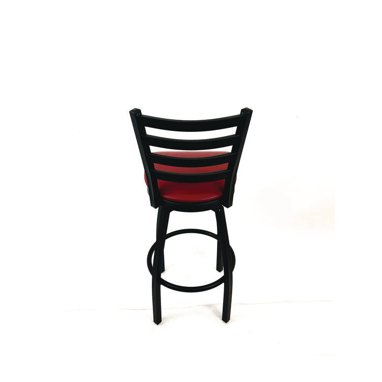 Boggs Series Barstool, Supports Up to 300 lb, 30.5" Seat Height, Burgundy Seat, Black Back, Black Base