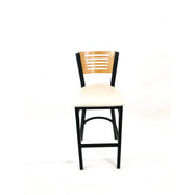 Jones River Series Barstool, Supports Up to 300 lb, 28.5" Seat Height, Cream Seat, Natural Back, Black Base