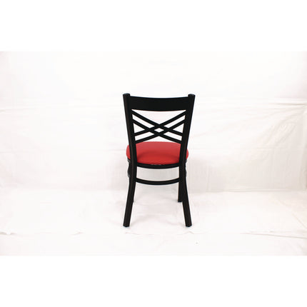 X Series Chair, Supports Up to 300 lb, 18" Seat Height, Red Seat, Black Back, Black Base