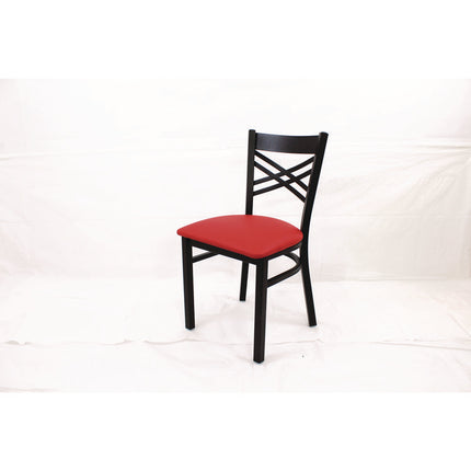 X Series Chair, Supports Up to 300 lb, 18" Seat Height, Red Seat, Black Back, Black Base