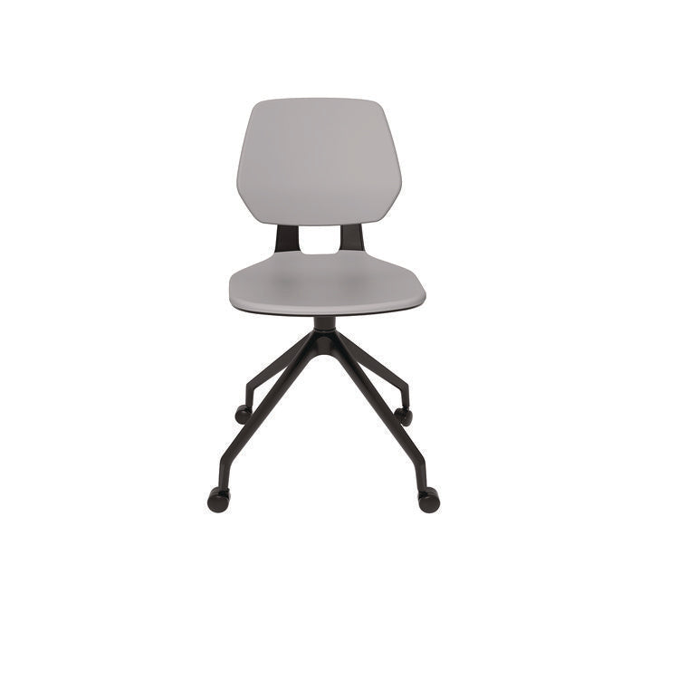 Commute Guest Chair, Supports Up to 275 lbs, 19" Seat Height, Gray Seat, Gray Back, Black Base