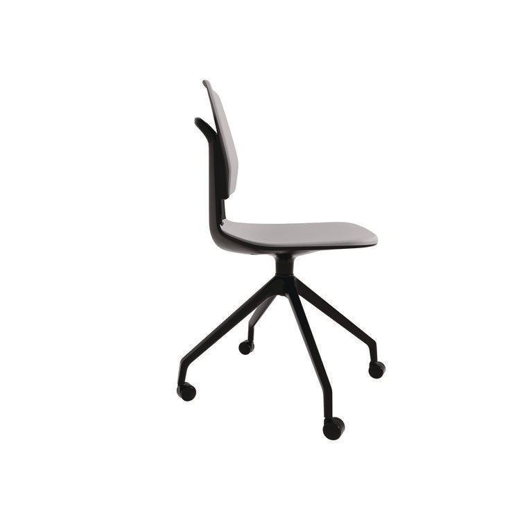 Commute Guest Chair, Supports Up to 275 lbs, 19" Seat Height, Gray Seat, Gray Back, Black Base