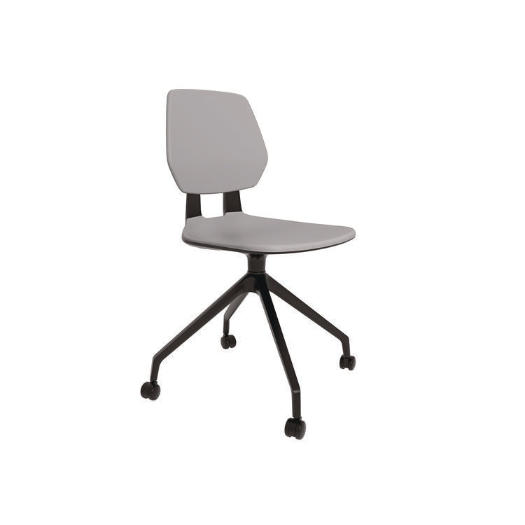 Commute Guest Chair, Supports Up to 275 lbs, 19" Seat Height, Gray Seat, Gray Back, Black Base