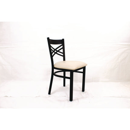 X Series Chair, Supports Up to 300 lb, 18" Seat Height, Cream Seat, Black Back, Black Base