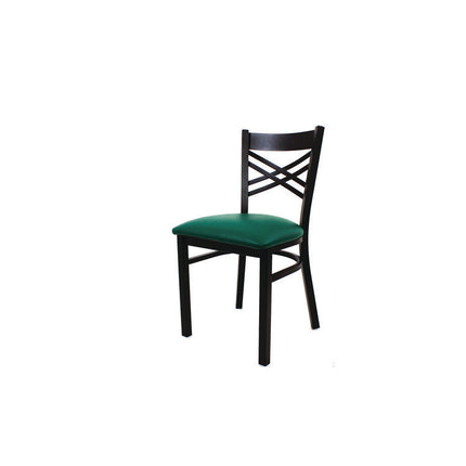 X Series Chair, Supports Up to 300 lb, 18" Seat Height, Green Seat, Black Back, Black Base