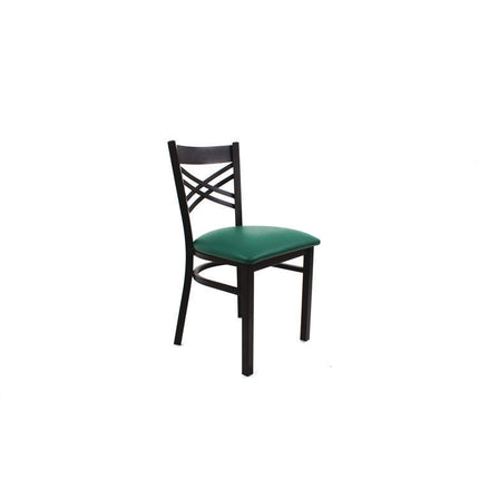 X Series Chair, Supports Up to 300 lb, 18" Seat Height, Green Seat, Black Back, Black Base