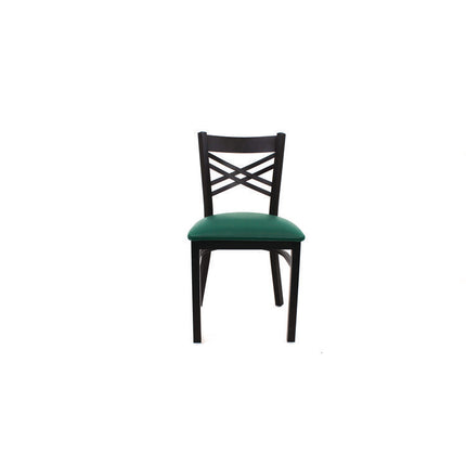 X Series Chair, Supports Up to 300 lb, 18" Seat Height, Green Seat, Black Back, Black Base