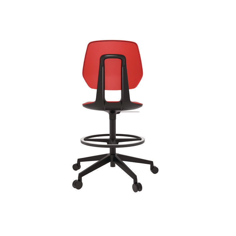 Commute Extended Height Task Chair, Supports Up to 275 lb, 18.25" to 22.25" Seat Height, Red/Black