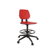 Commute Extended Height Task Chair, Supports Up to 275 lb, 18.25" to 22.25" Seat Height, Red/Black