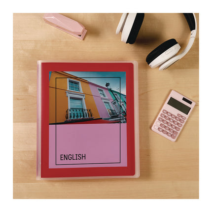 Flexi-View Binder with Round Rings, 3 Rings, 1" Capacity, 11 x 8.5, Red