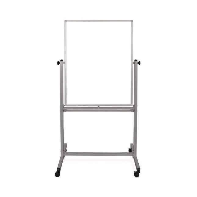 Mobile Magnetic Whiteboard, 36" x 68", White Surface, Satin Aluminum Frame