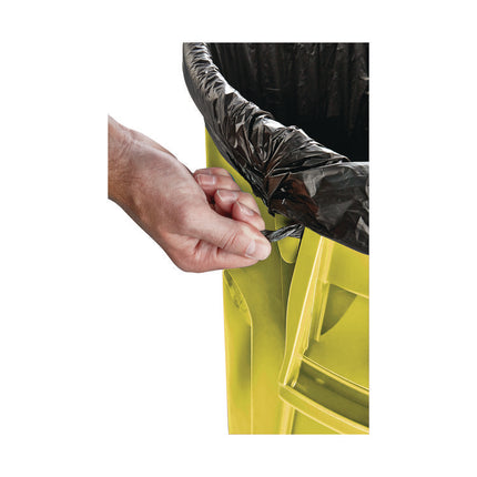 Vented Round Brute Container, 20 gal, Plastic, Yellow