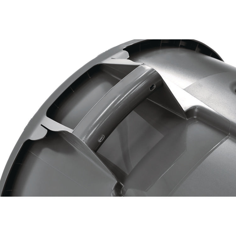 Vented Round Brute Container, 44 gal, Plastic, Gray