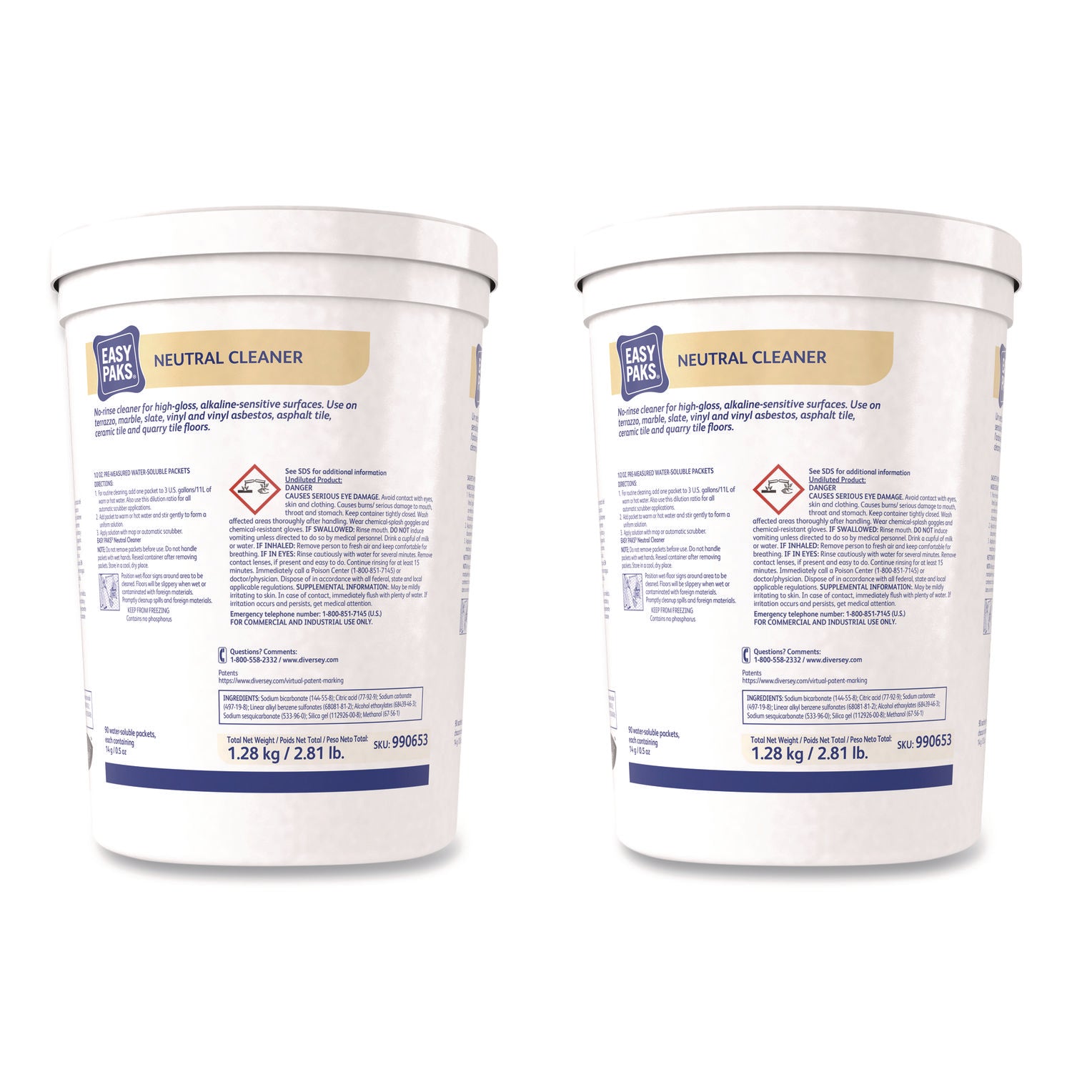 Neutral Cleaner, 0.5 Oz Packet, 90/tub, 2 Tubs/carton