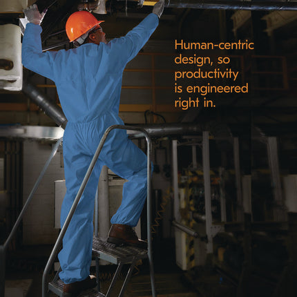 A20 Breathable Particle Protection Coveralls, Zip Front, Elastic Back, Wrists, Ankles, 3X-Large, Blue, 20/Carton