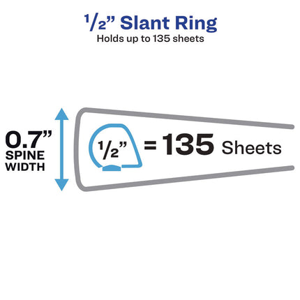 Showcase Economy View Binders with Slant Rings, 3 Rings, 0.5" Capacity, 11 x 8.5, White