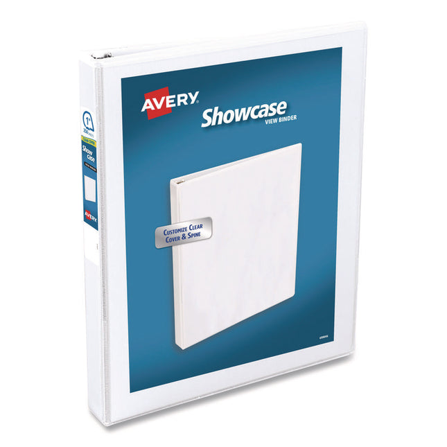 Showcase Economy View Binders with Slant Rings, 3 Rings, 1" Capacity, 11 x 8.5, White