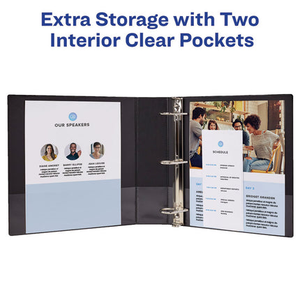 Showcase Economy View Binders with Slant Rings, 3 Rings, 2" Capacity, 11 x 8.5, Black