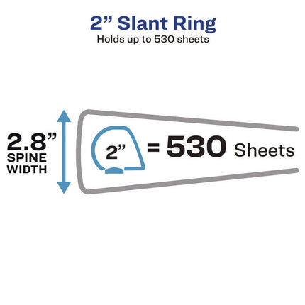 Showcase Economy View Binders with Slant Rings, 3 Rings, 2" Capacity, 11 x 8.5, White