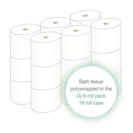 High-Capacity Bath Tissue, 2-Ply, White, 1,500 Sheets/Roll, 18 Rolls/Carton