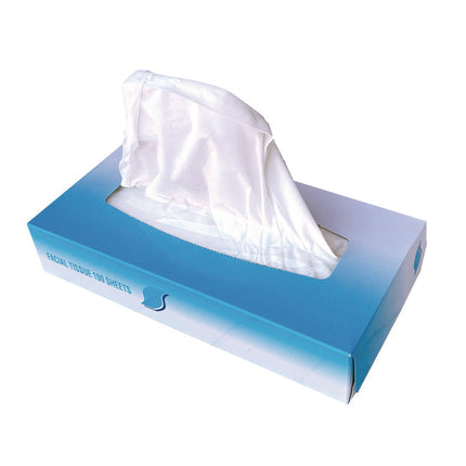 Facial Tissue, 2-Ply, White, Flat Box, 100 Sheets/Box, 30 Boxes/Carton