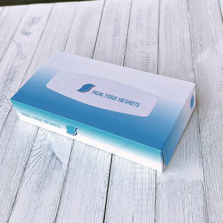 Facial Tissue, 2-Ply, White, Flat Box, 100 Sheets/Box, 30 Boxes/Carton