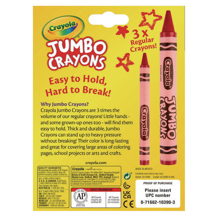 Jumbo Crayons, Assorted, 16/box