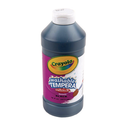 Artista II Washable Tempera Paint, Black, 16 oz Bottle
