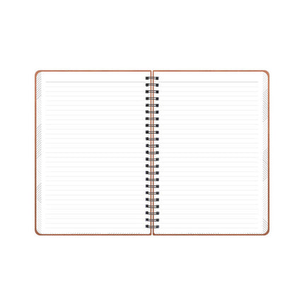 ASMBLD Faux Leather Wirebound Notebook, 1-Subject, Medium/College Rule, Tan Cover, (80) 8.5 x 5.75 Sheets