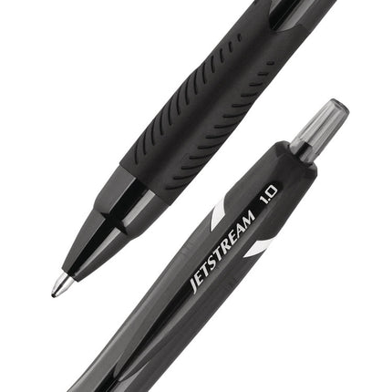 Jetstream Elements Hybrid Gel Pen, Retractable, Medium 1 mm, Black Ink, Translucent Black/Black Barrel, Dozen