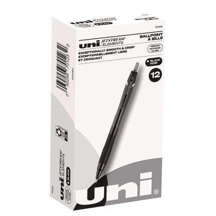 Jetstream Elements Hybrid Gel Pen, Retractable, Medium 1 mm, Black Ink, Translucent Black/Black Barrel, Dozen
