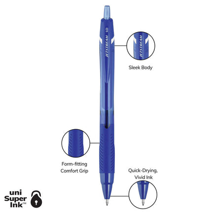 Jetstream Elements Hybrid Gel Pen, Retractable, Medium 1 mm, Blue Ink, Translucent Blue/Blue Barrel, Dozen