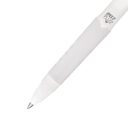 207 Plus+ Gel Pen, Retractable, Medium 0.7 mm, Black Ink, White Barrel, 4/Pack