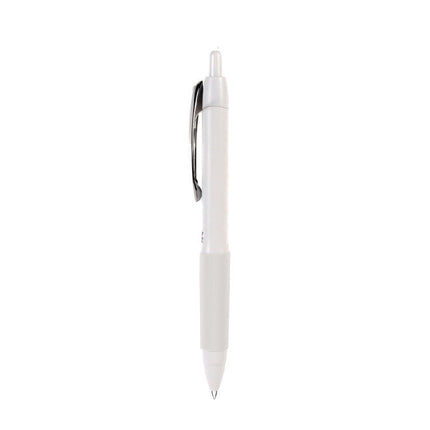 207 Plus+ Gel Pen, Retractable, Medium 0.7 mm, Black Ink, White Barrel, Dozen