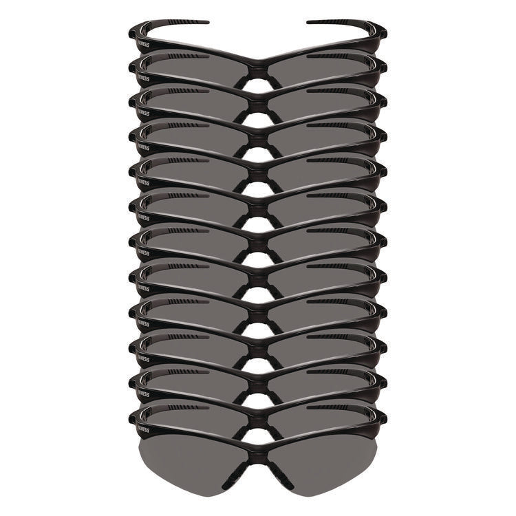 V30 Nemesis VL Safety Glasses, Black Frame, Smoke Lens, 12/Carton