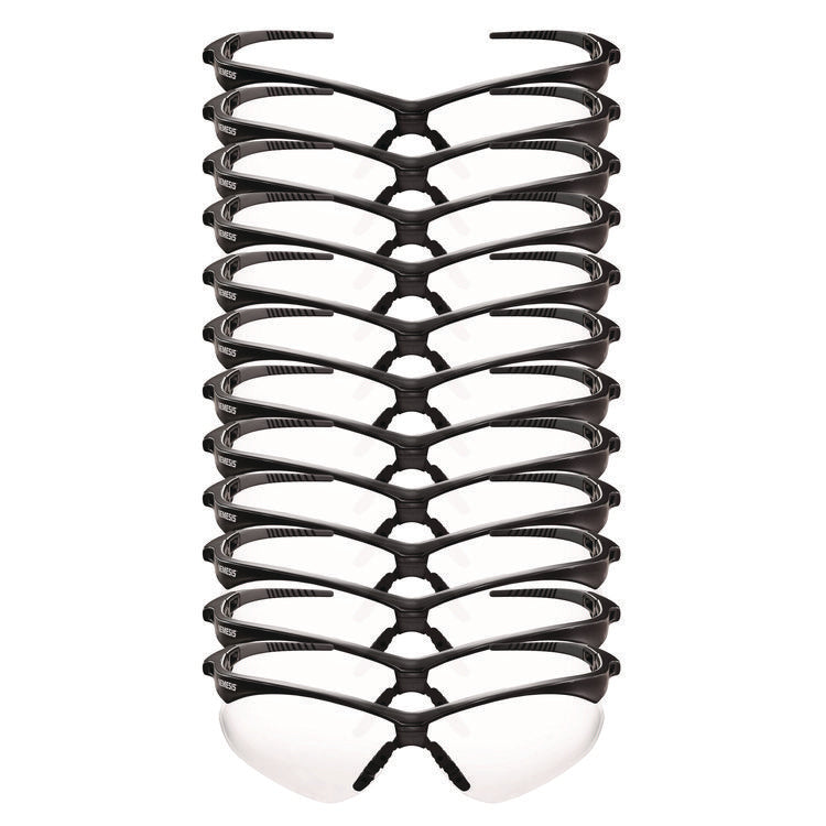 V30 Nemesis VL Safety Glasses, Black Frame, Clear Lens, 12/Carton