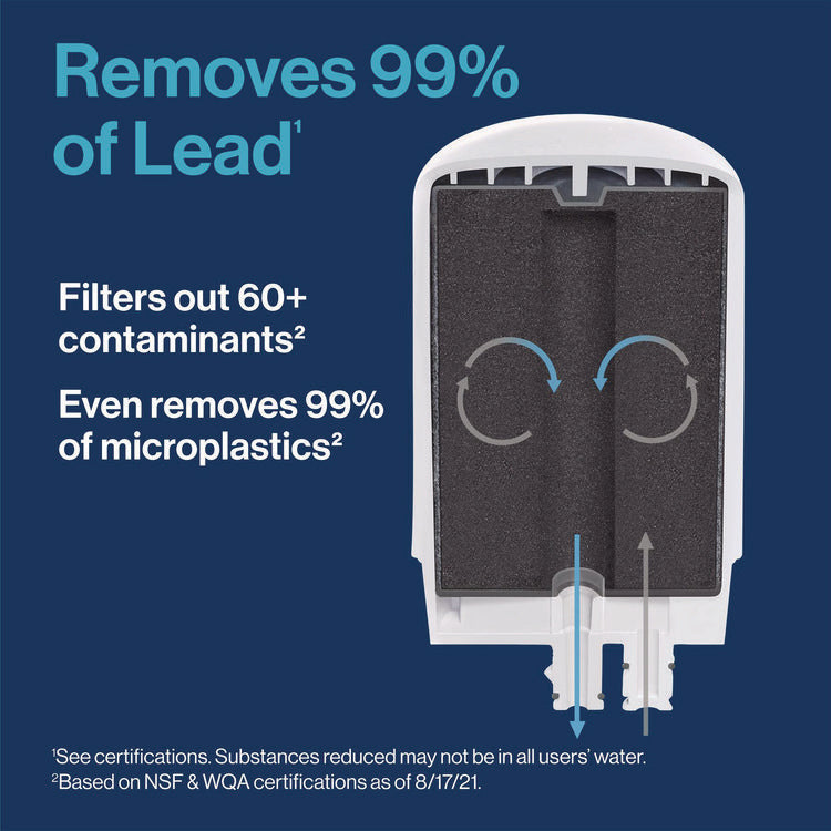 Water Faucet Mount Filtration System with 1 Elite Advanced Replacement Filter, White