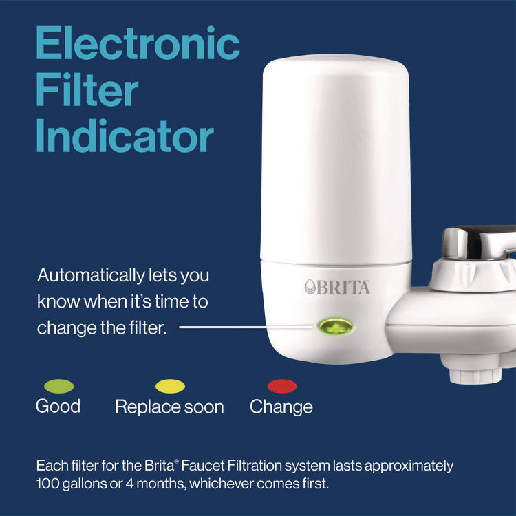 Water Faucet Mount Filtration System with 1 Elite Advanced Replacement Filter, White