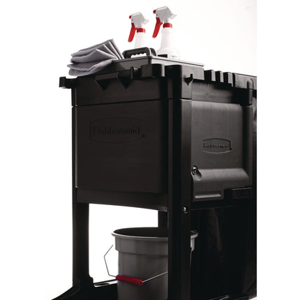 Cleaning Cart Locking Door Kit, Black