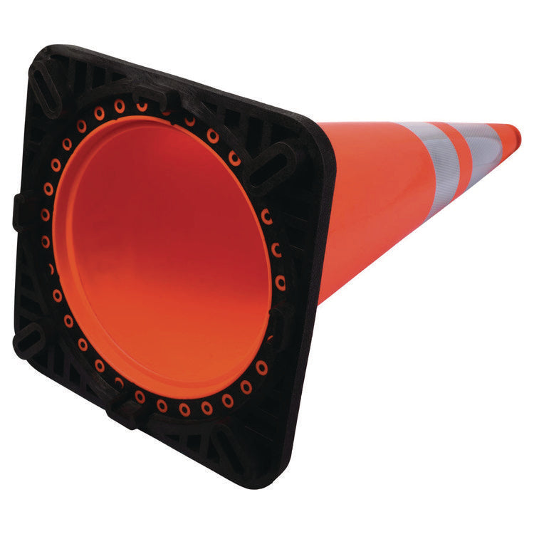 Tatco Traffic Cone, 14.5 x 1 x 36, Orange/Silver