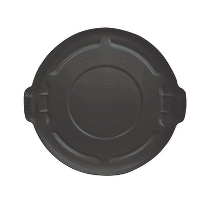 BRUTE Self-Draining Flat Top Lids for 32 gal Round BRUTE Containers, 22.25" dia x 1.63"h, Black