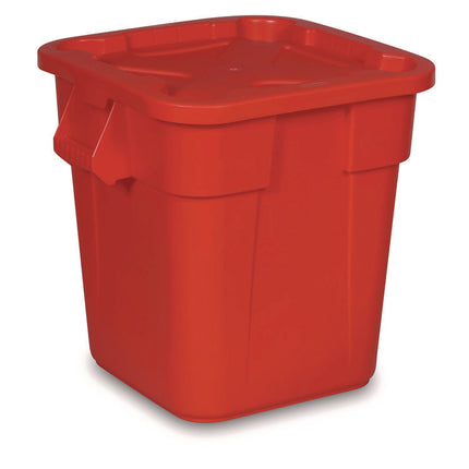 Square BRUTE Lid, 21.88w x 21.88d x 2.13h, Red, 6/Carton
