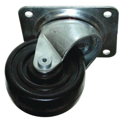 4-Inch Swivel Plate Caster with Hardware, Black