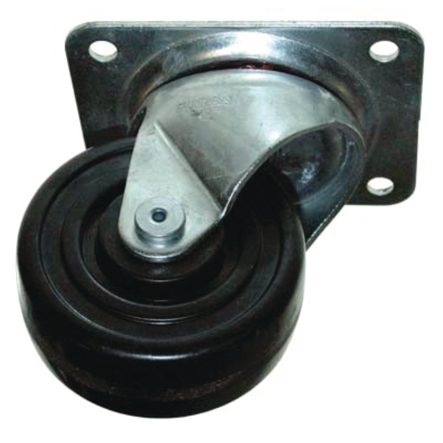 4-Inch Swivel Plate Caster with Hardware, Black