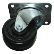 4-Inch Swivel Plate Caster with Hardware, Black