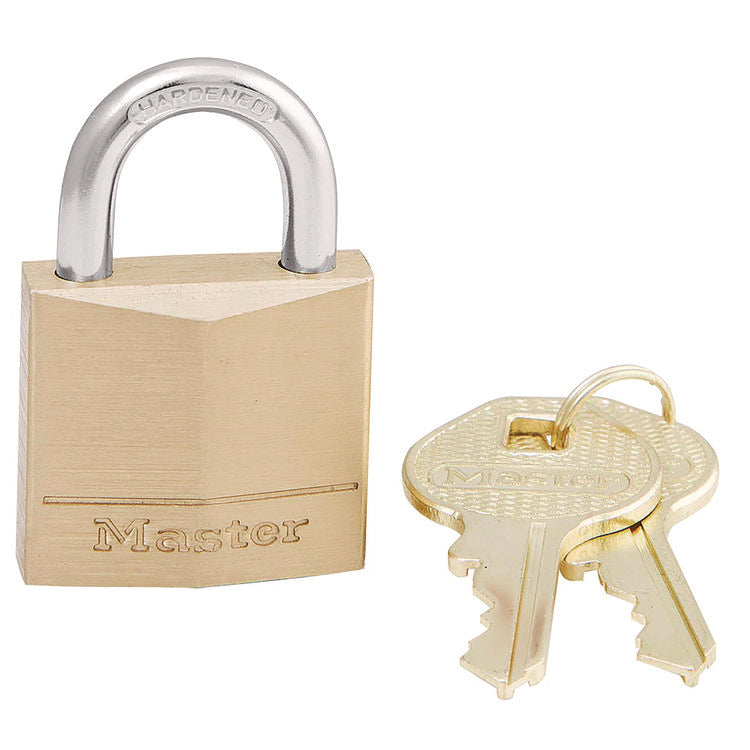 Three-Pin Brass Tumbler Locks, 0.75" Wide, 2 Locks and 2 Keys, 2/Pack