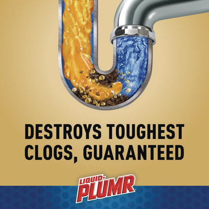 Pro-Strength Full Clog Destroyer Plus PipeGuard, Gel, 80 oz, 6/Carton